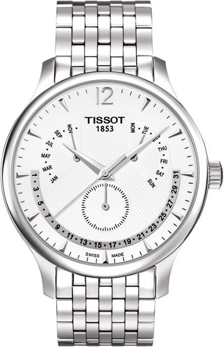 Tissot T-Classic Tradition Silver Dial 42 mm Quartz Watch For Men - 1