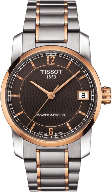 Tissot T-Classic Titanium Brown Dial 32 mm Automatic Watch For Women - 1