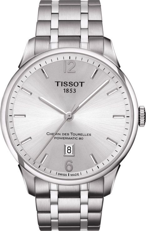 Tissot T-Classic Tissot Chemin Des Tourelles Silver Dial 42 mm Automatic Watch For Men - 1