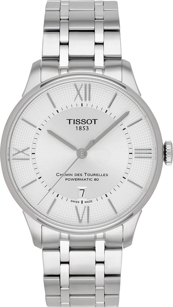 Tissot T-Classic Chemin Des Tourelles Silver Dial 42 mm Automatic Watch For Men - 1