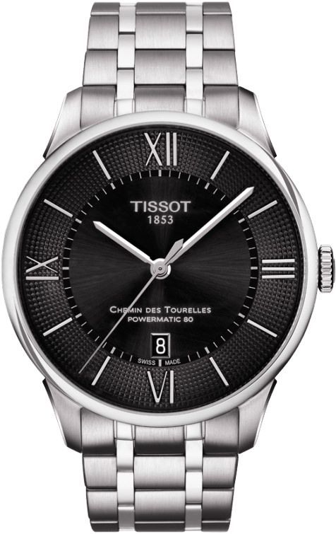 Tissot T-Classic Chemin Des Tourelles Black Dial 42 mm Automatic Watch For Men - 1
