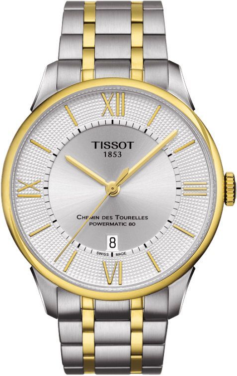 Tissot T-Classic Tissot Chemin Des Tourelles Silver Dial 42 mm Automatic Watch For Men - 1