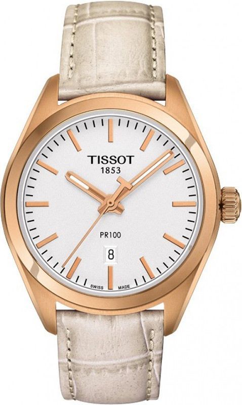 Tissot T-Classic PR 100 White Dial 33 mm Quartz Watch For Women - 1