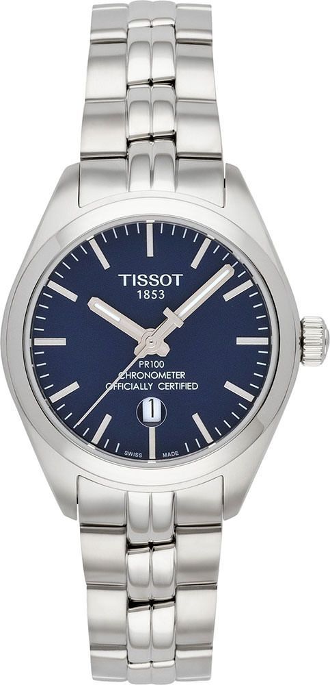 Tissot T-Classic  Blue Dial 33 mm Quartz Watch For Women - 1