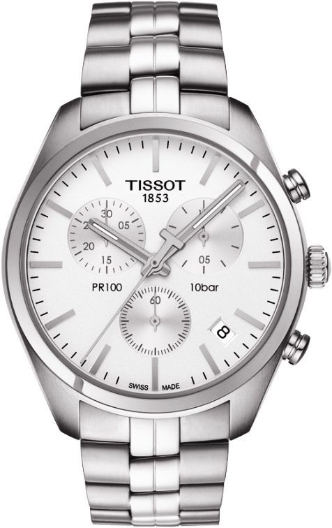 Tissot T-Classic Tissot PR 100 Silver Dial 41 mm Quartz Watch For Men - 1