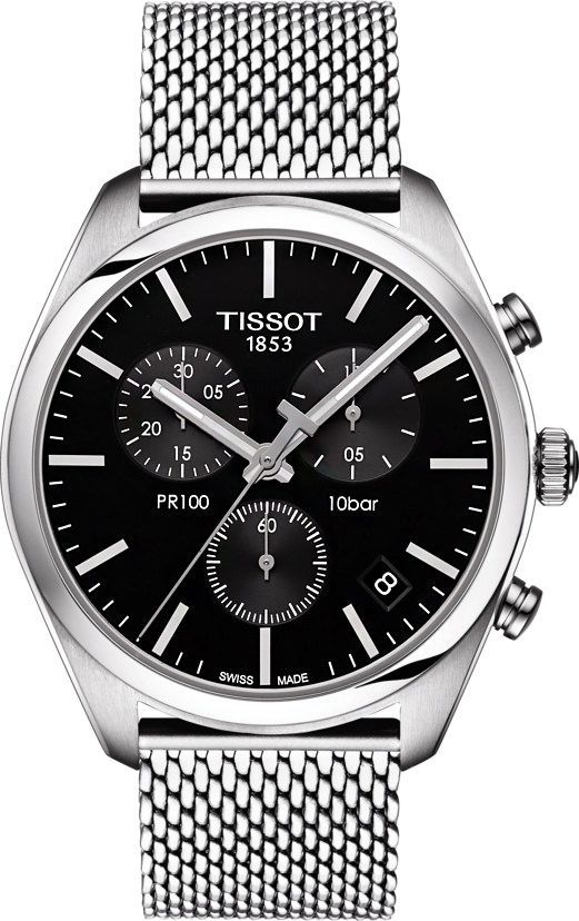 Tissot T-Classic PR 100 Black Dial 41 mm Quartz Watch For Men - 1