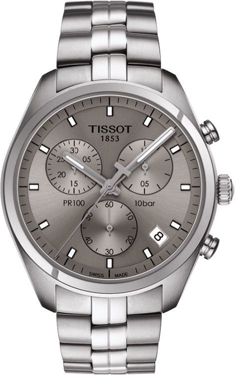 Tissot T-Classic PR 100 Silver Dial 41 mm Quartz Watch For Men - 1