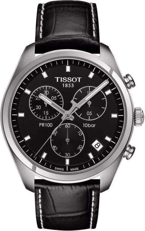 Tissot T-Classic PR 100 Black Dial 41 mm Quartz Watch For Men - 1
