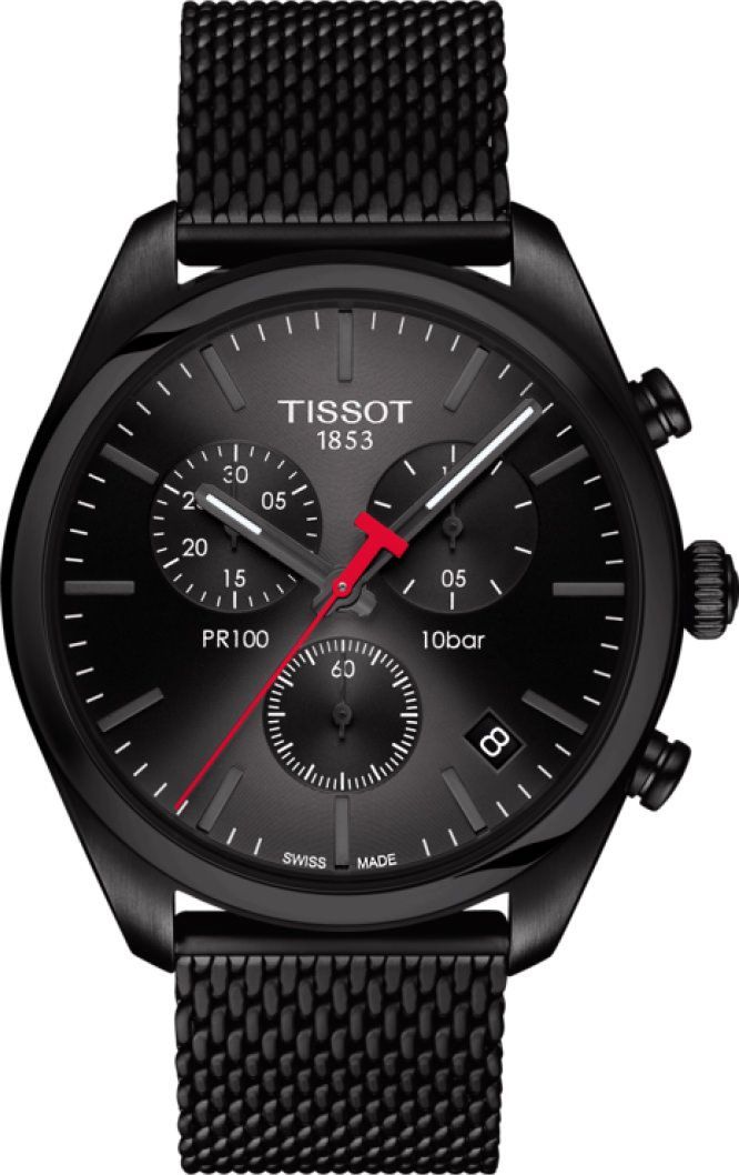 Tissot T-Classic Tissot PR 100 Black Dial 41 mm Quartz Watch For Men - 1