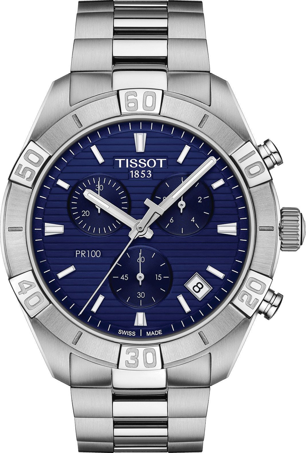 Tissot T-Classic Tissot PR 100 Blue Dial 44 mm Quartz Watch For Men - 1