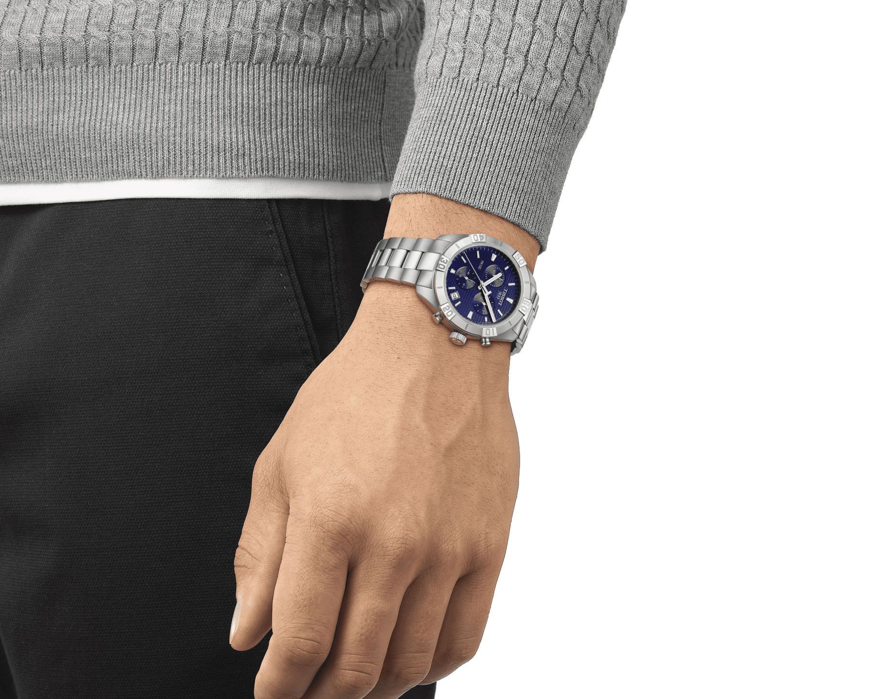 Tissot T-Classic Tissot PR 100 Blue Dial 44 mm Quartz Watch For Men - 5