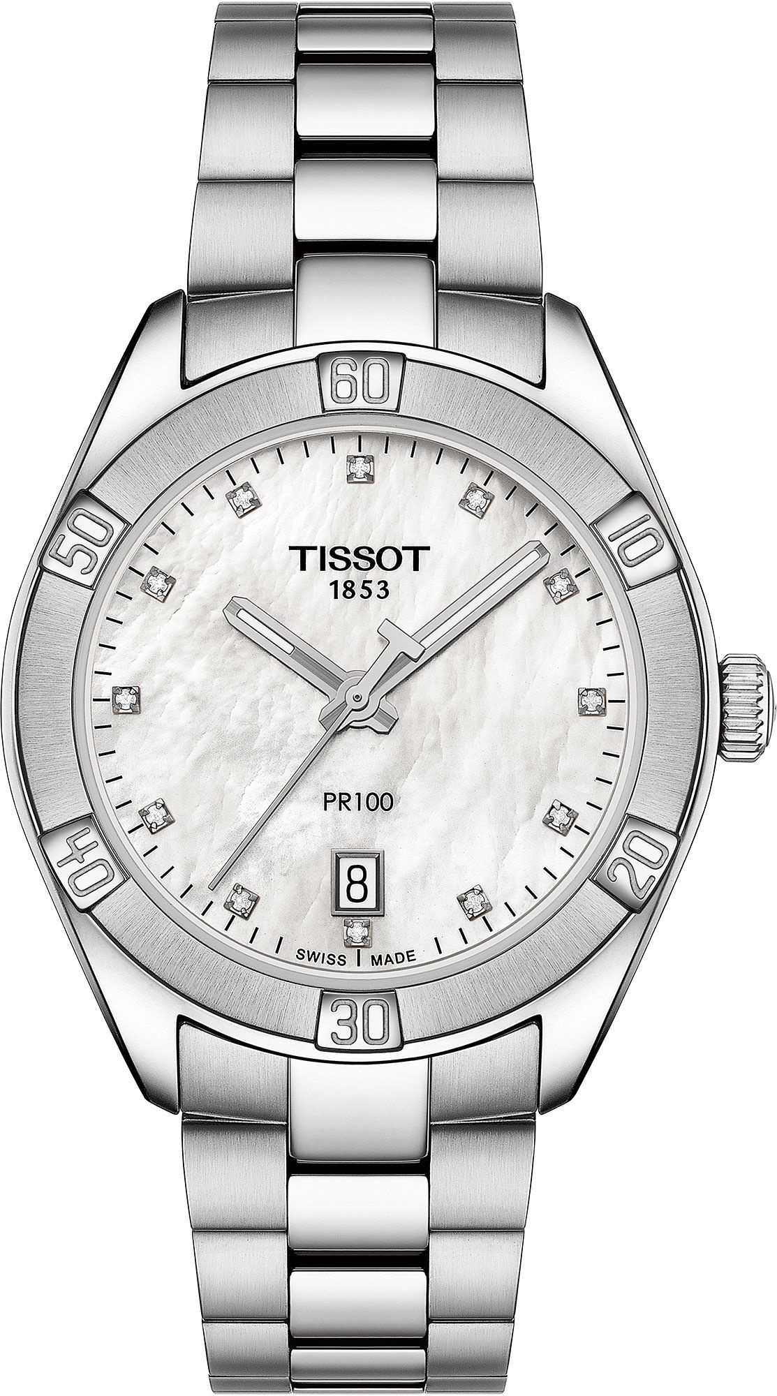 Tissot T-Classic Tissot PR 100 White MOP Dial 36 mm Quartz Watch For Women - 1