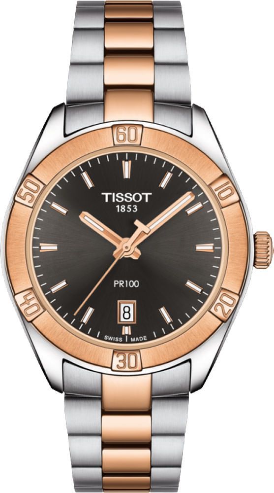 Tissot T-Classic Tissot PR 100 Anthracite Dial 36 mm Quartz Watch For Women - 1