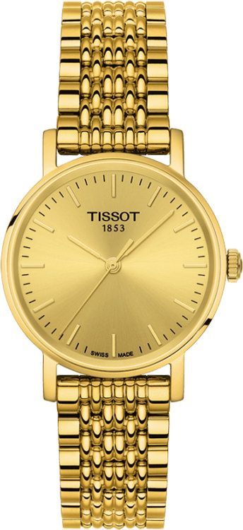 Tissot T-Classic Everytime Champagne Dial 30 mm Quartz Watch For Women - 1