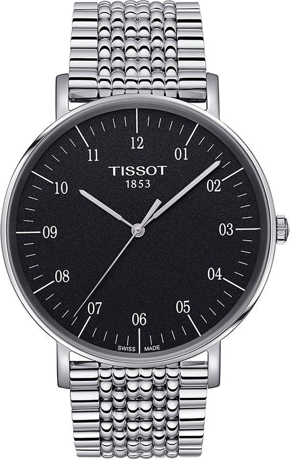 Tissot T-Classic Tissot Everytime Black Dial 42 mm Quartz Watch For Men - 1