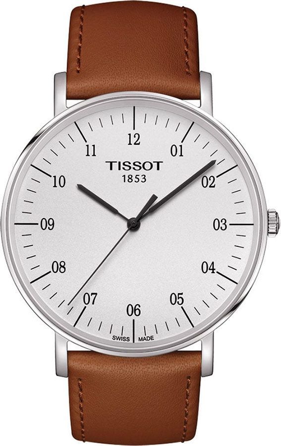 Tissot T-Classic Everytime Silver Dial 42 mm Quartz Watch For Men - 1