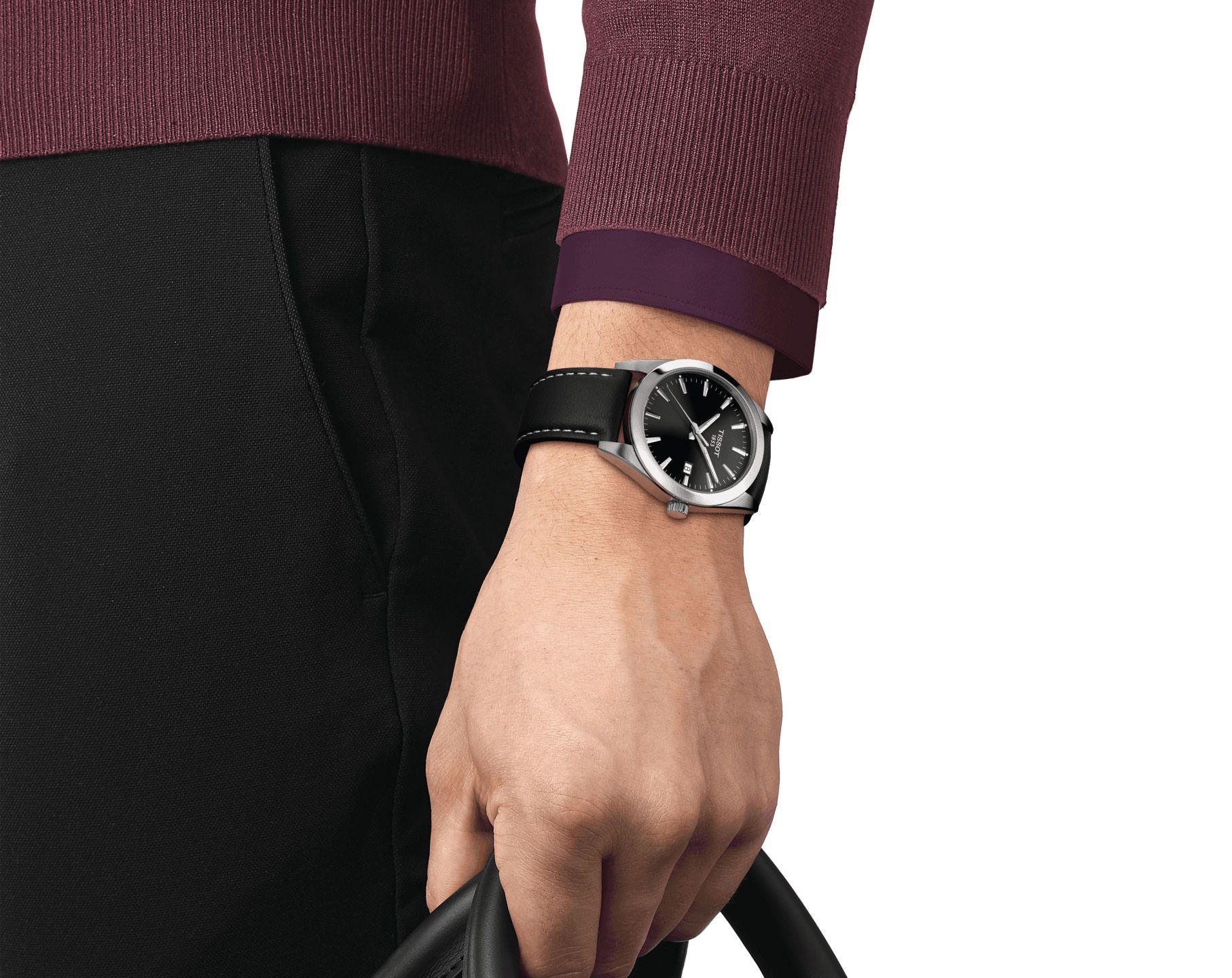 Tissot T-Classic Tissot Gentleman Black Dial 40 mm Quartz Watch For Men - 4