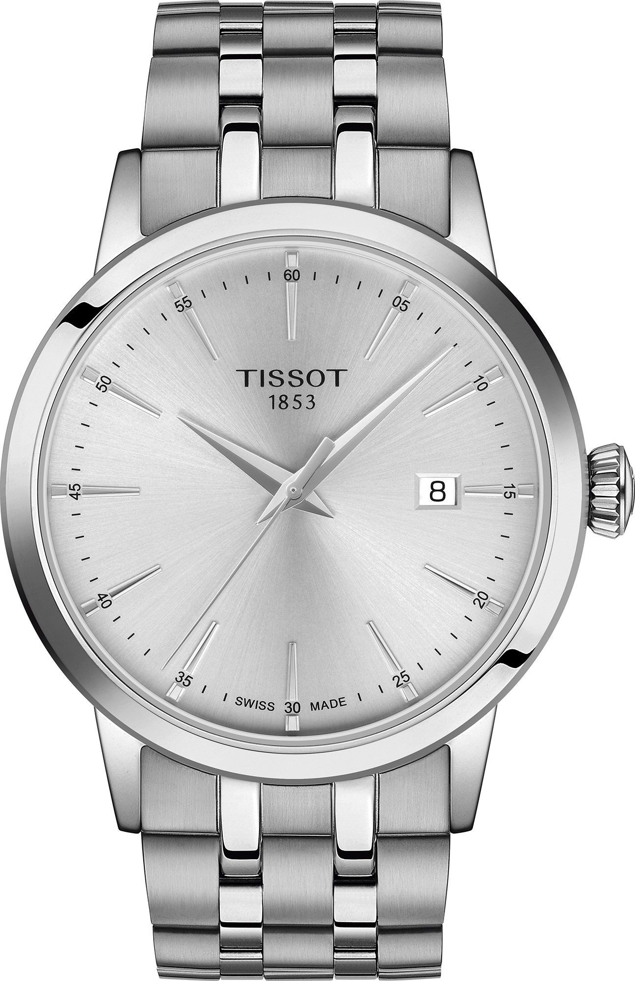 Tissot T-Classic Tissot Classic Dream Silver Dial 42 mm Quartz Watch For Men - 1
