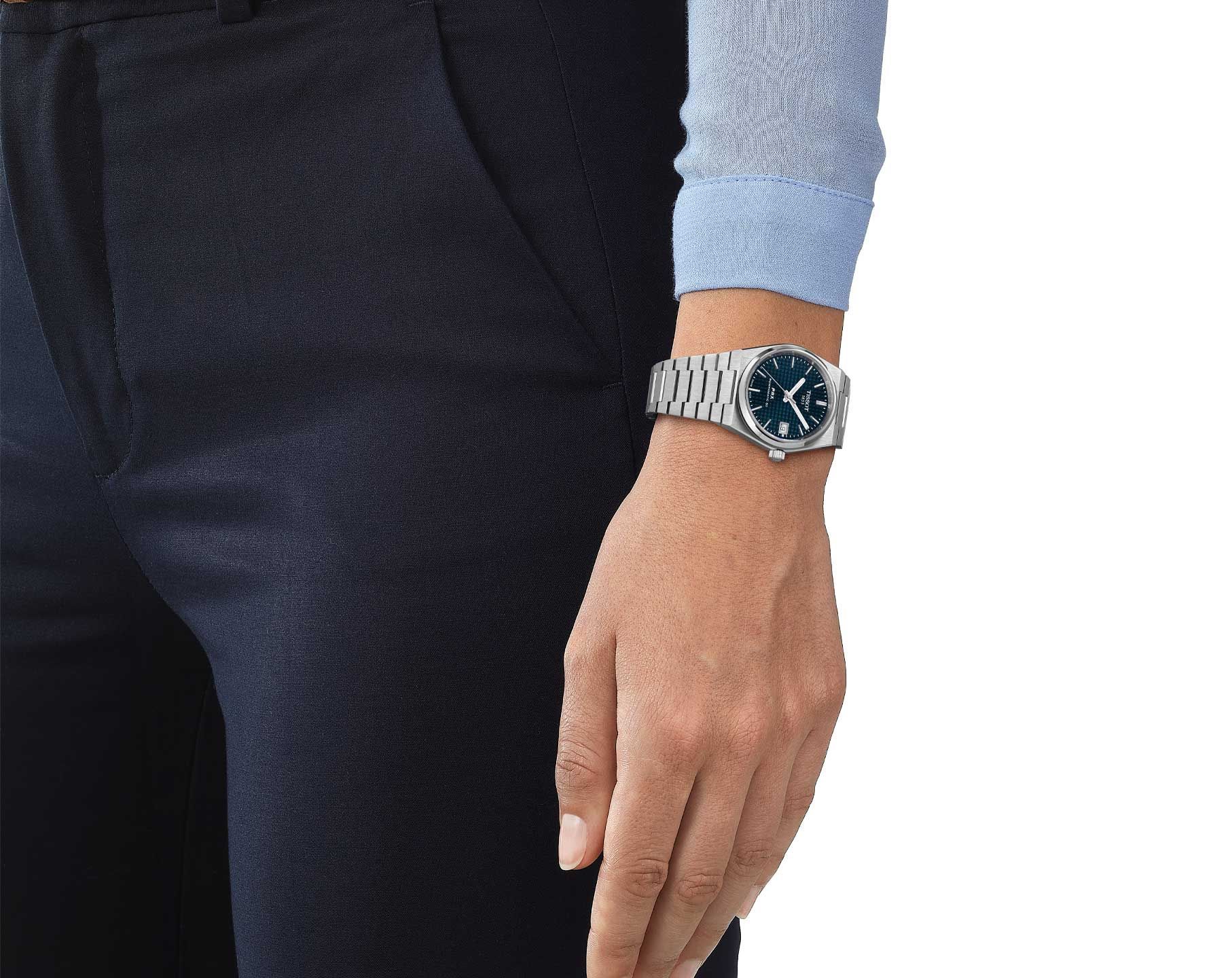 Tissot T-Classic Tissot PRX Blue Dial 35 mm Automatic Watch For Women - 4