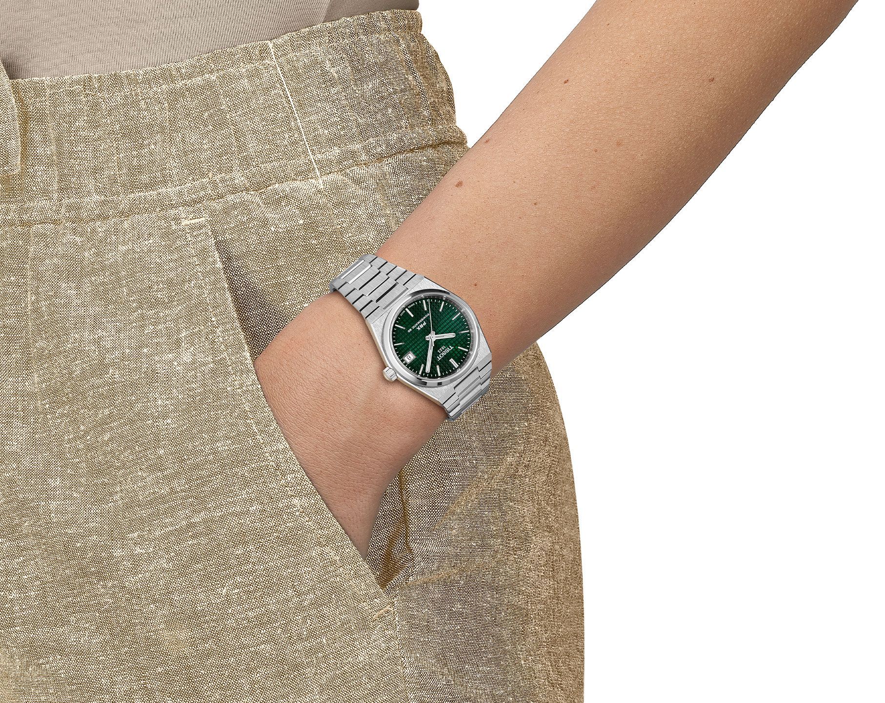Tissot T-Classic Tissot PRX Green Dial 35 mm Automatic Watch For Women - 6