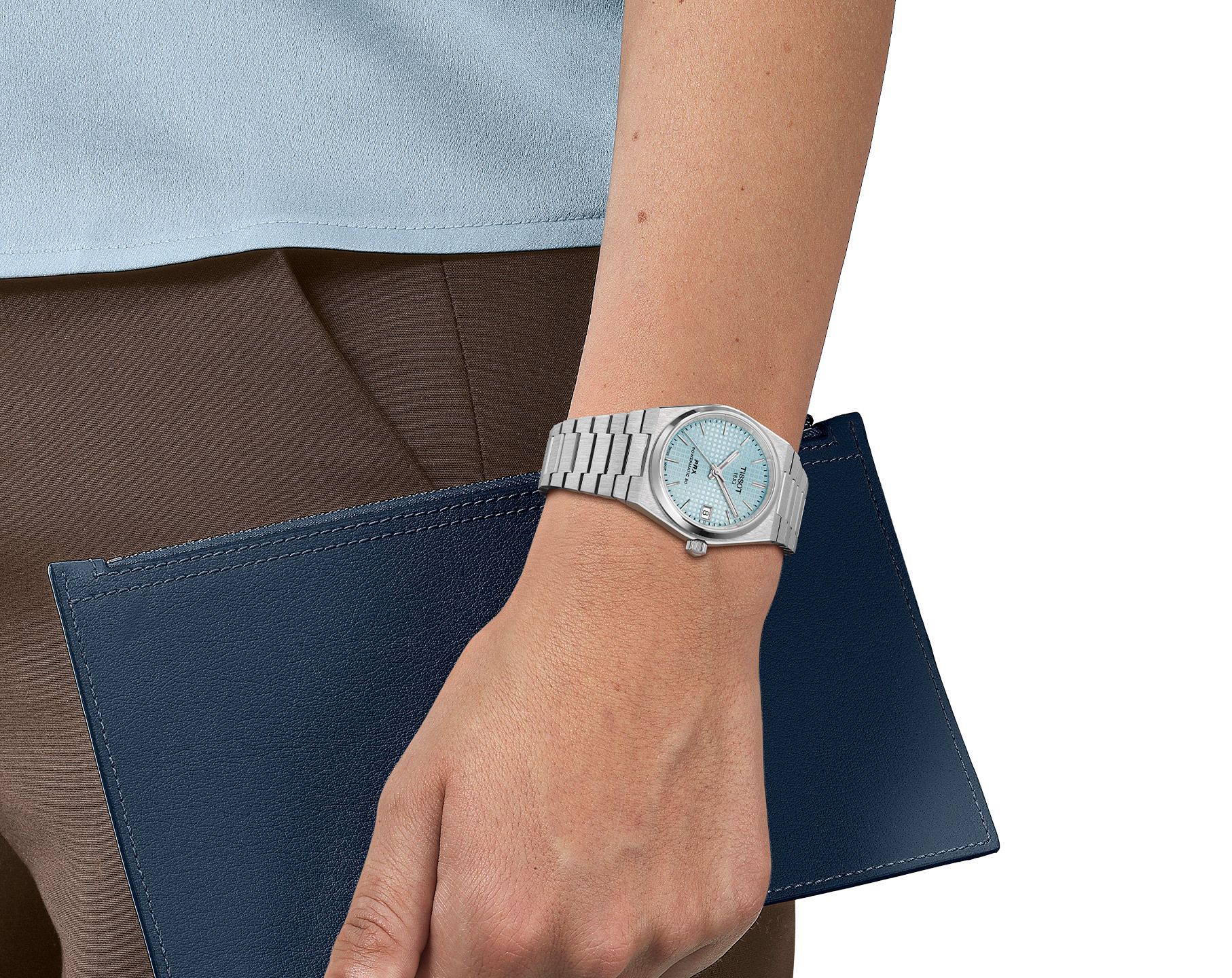 Tissot T-Classic Tissot PRX Blue Dial 35 mm Automatic Watch For Women - 4