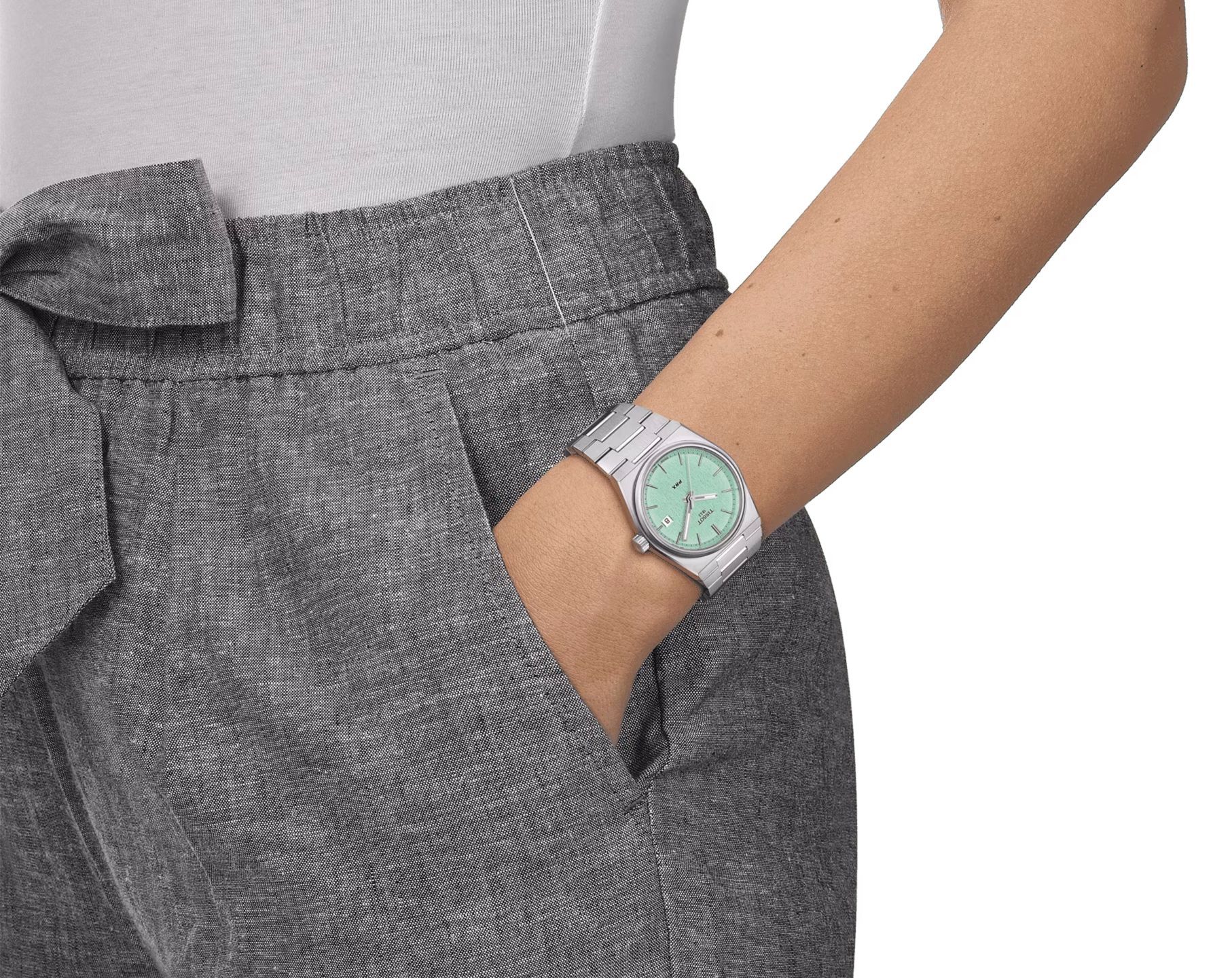 Tissot T-Classic Tissot PRX Green Dial 35 mm Quartz Watch For Women - 4