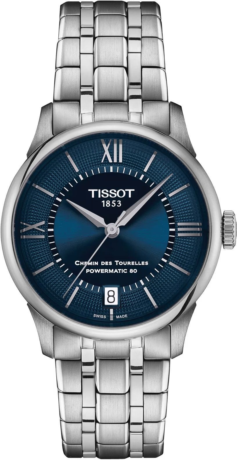 Tissot T-Classic Tissot Chemin Des Tourelles Blue Dial 34 mm Automatic Watch For Women - 1