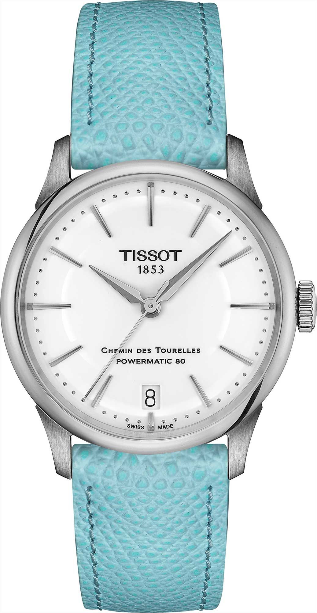 Tissot T-Classic Tissot Chemin Des Tourelles White Dial 34 mm Automatic Watch For Women - 1