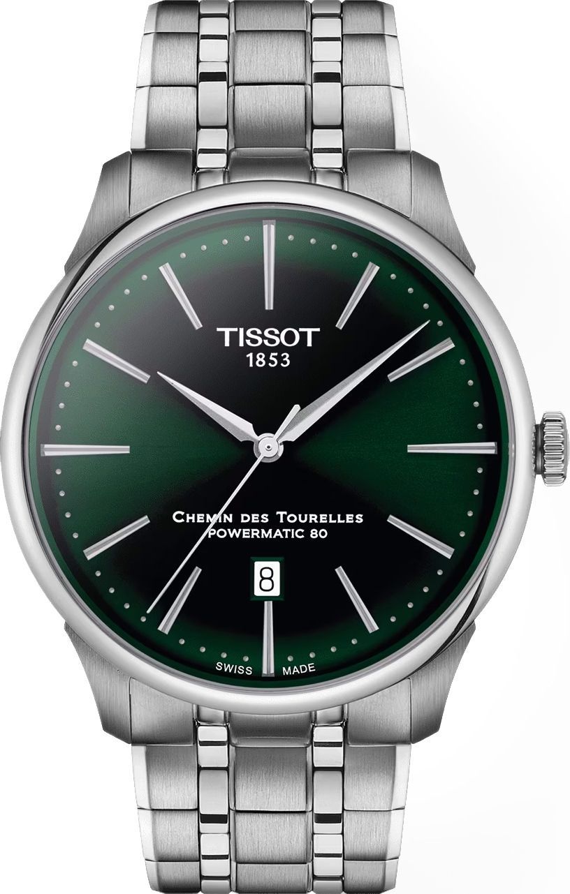 Tissot T-Classic Tissot Chemin Des Tourelles Green Dial 42 mm Automatic Watch For Men - 1
