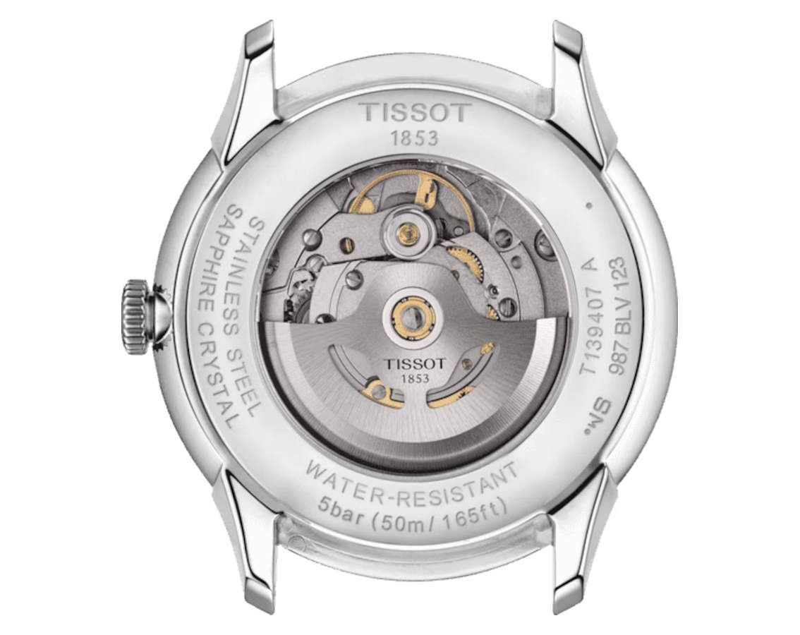 Tissot T-Classic Tissot Chemin Des Tourelles Ivory Dial 42 mm Automatic Watch For Men - 3