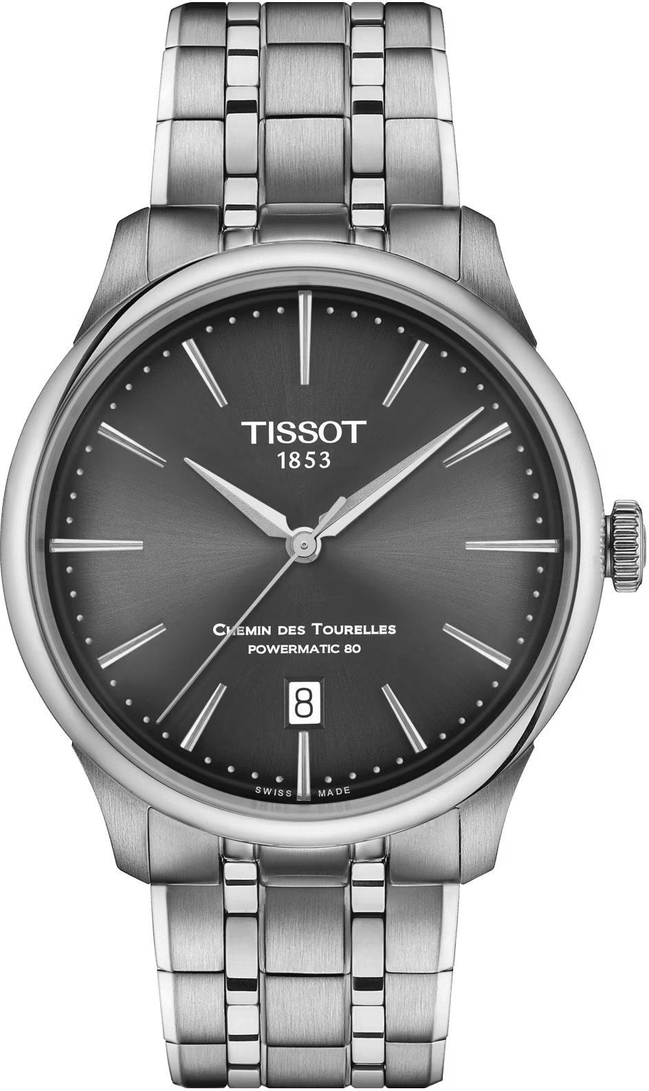 Tissot T-Classic Tissot Chemin Des Tourelles Grey Dial 39 mm Automatic Watch For Unisex - 1