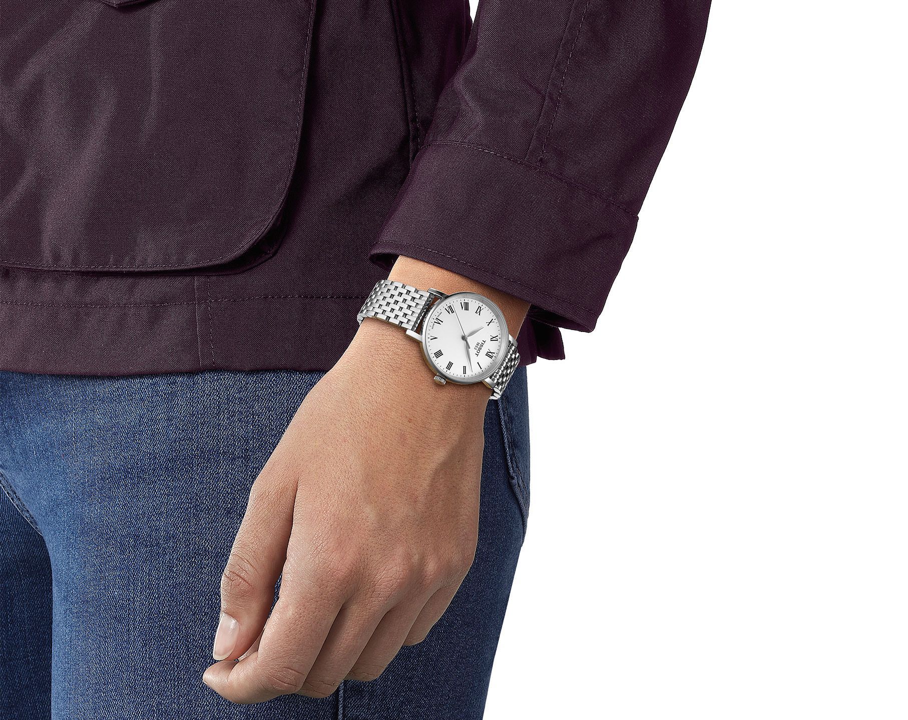Tissot T-Classic Tissot Everytime Silver Dial 34 mm Quartz Watch For Women - 4