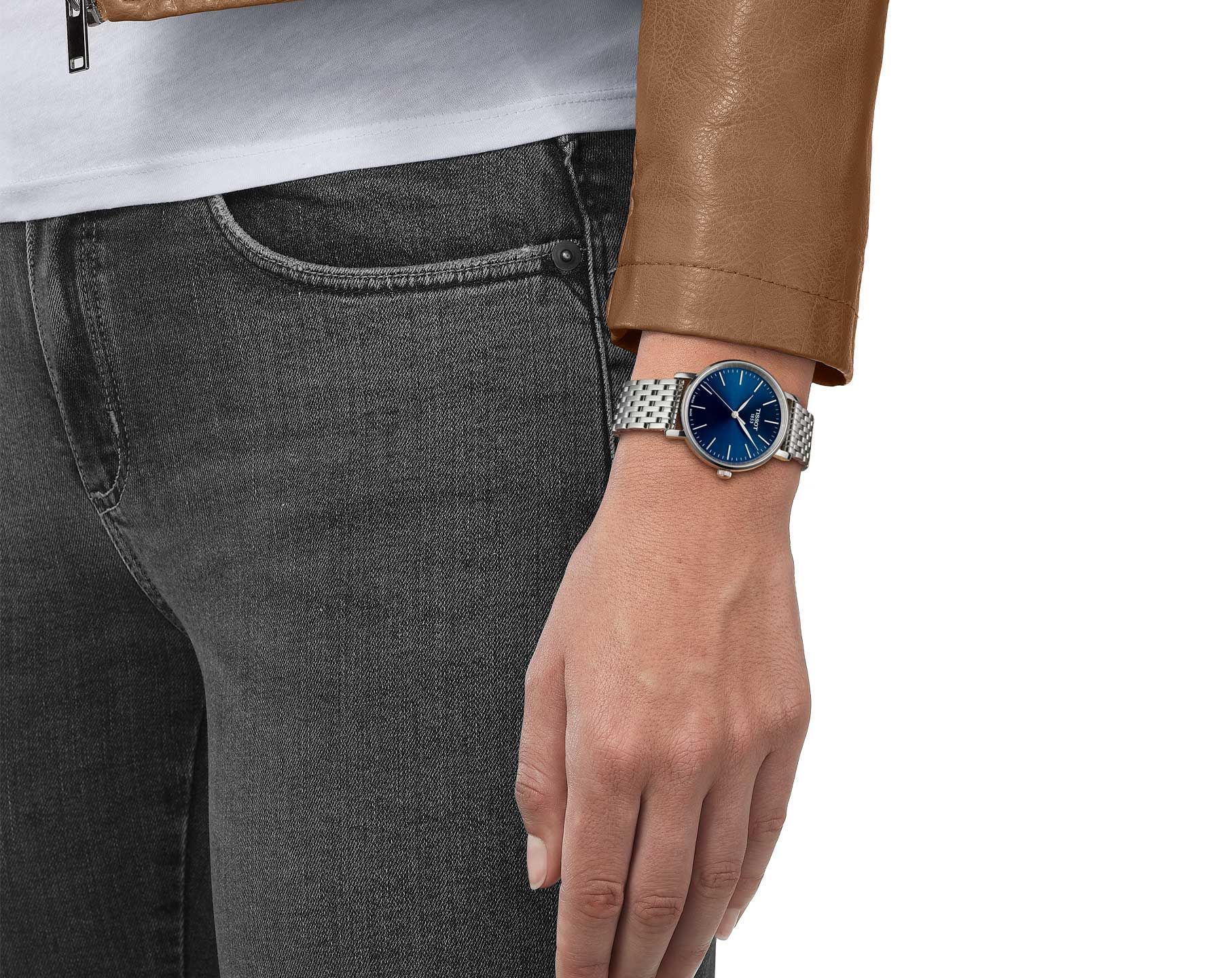 Tissot T-Classic Tissot Everytime Blue Dial 34 mm Quartz Watch For Women - 4