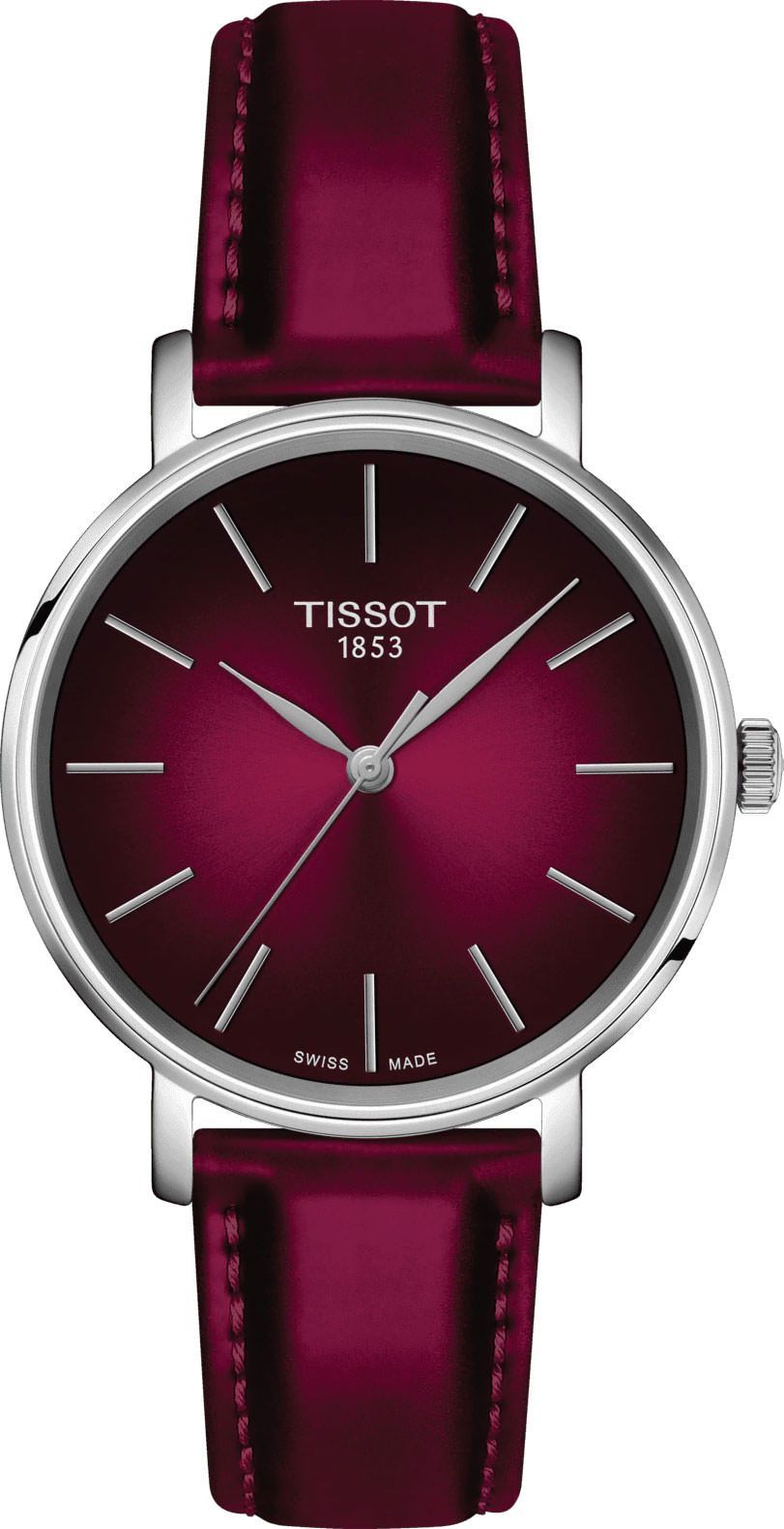 Tissot T-Classic Tissot Everytime Black & Pink Dial 34 mm Quartz Watch For Women - 1
