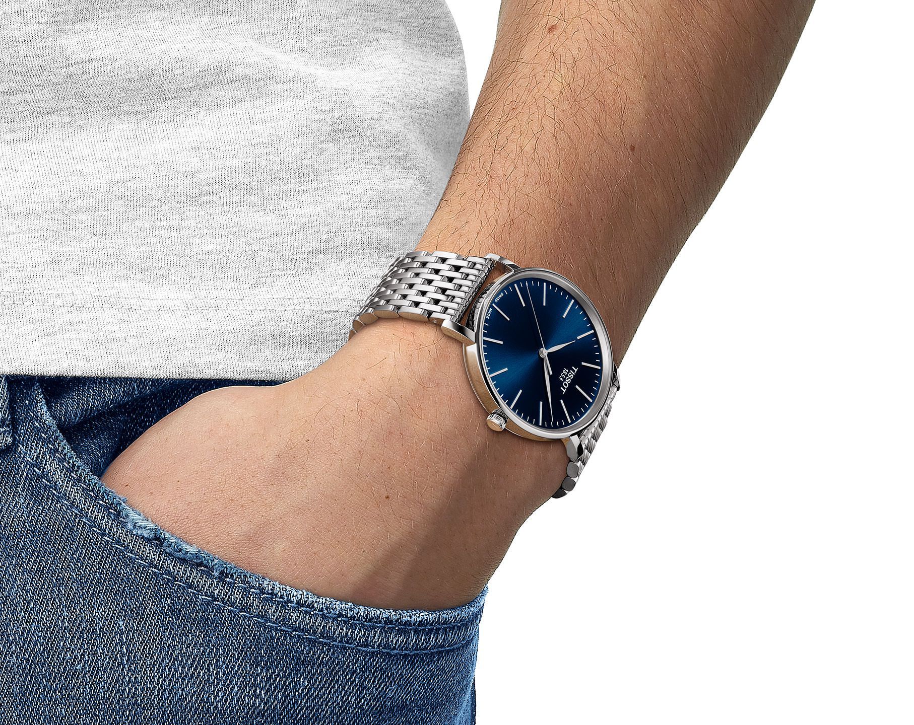 Tissot T-Classic Tissot Everytime Blue Dial 40 mm Quartz Watch For Men - 4