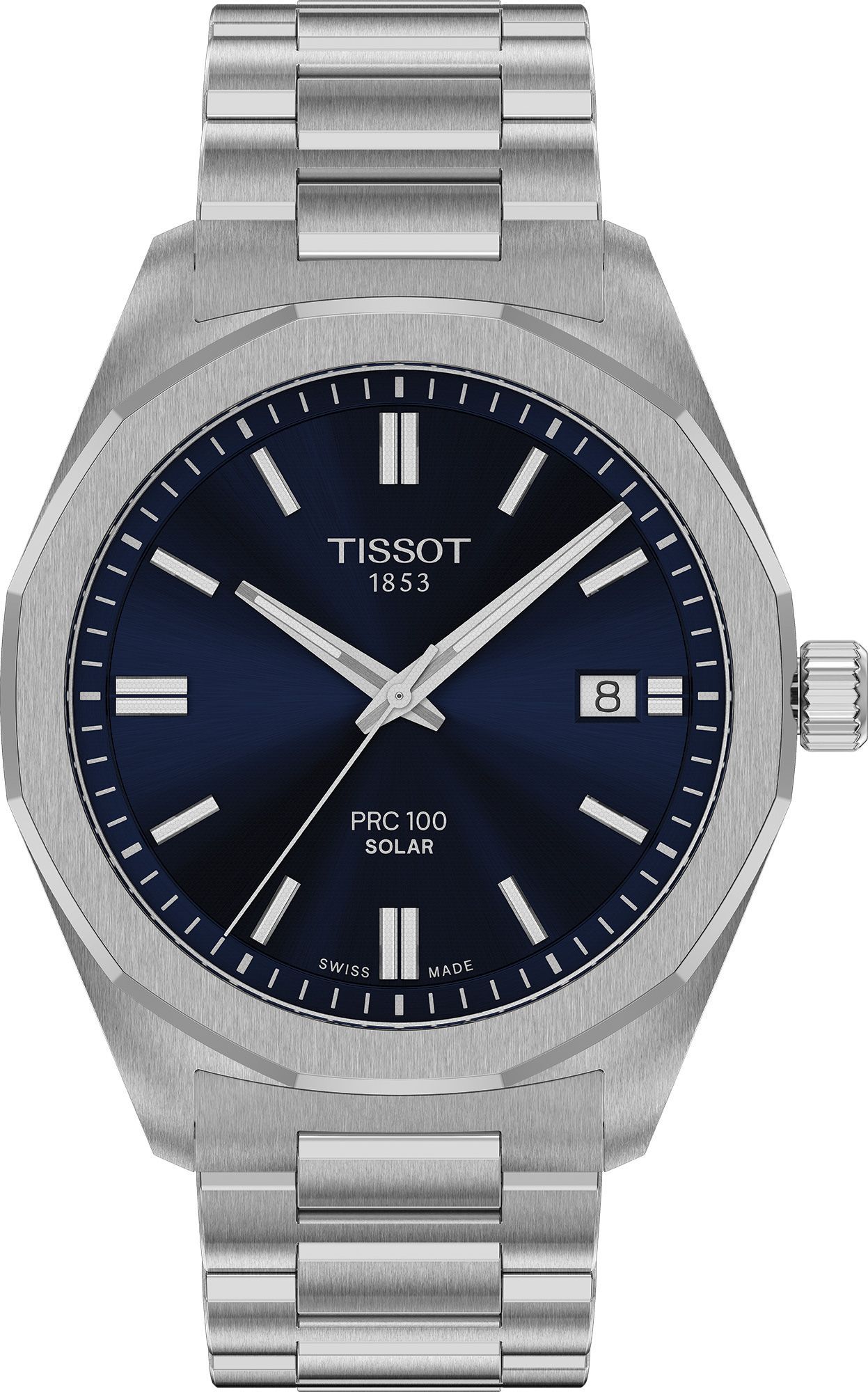 Tissot T-Classic Tissot PRC 100 Blue Dial 39 mm Solar Powered Watch For Men - 1