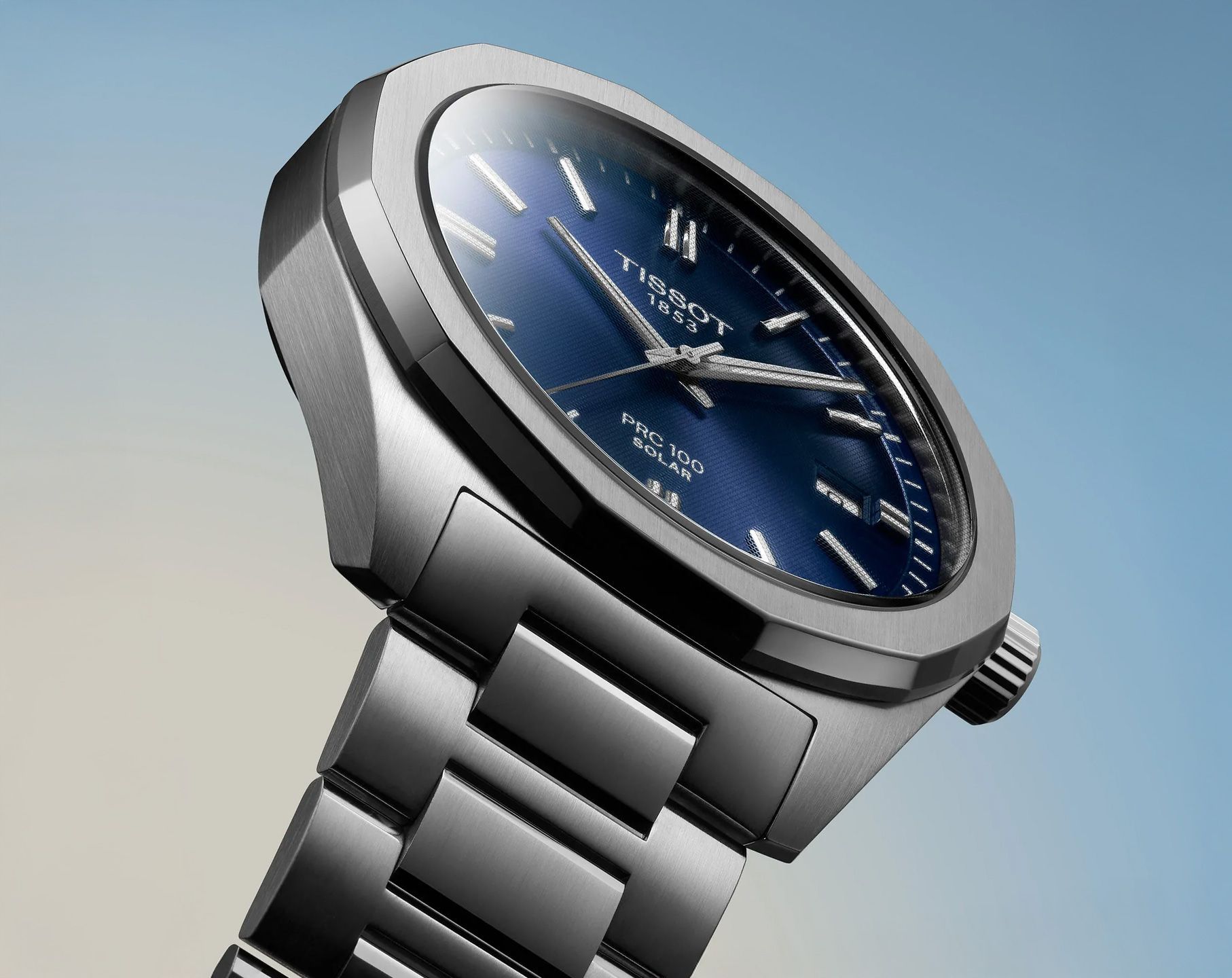 Tissot T-Classic Tissot PRC 100 Blue Dial 39 mm Solar Powered Watch For Men - 4