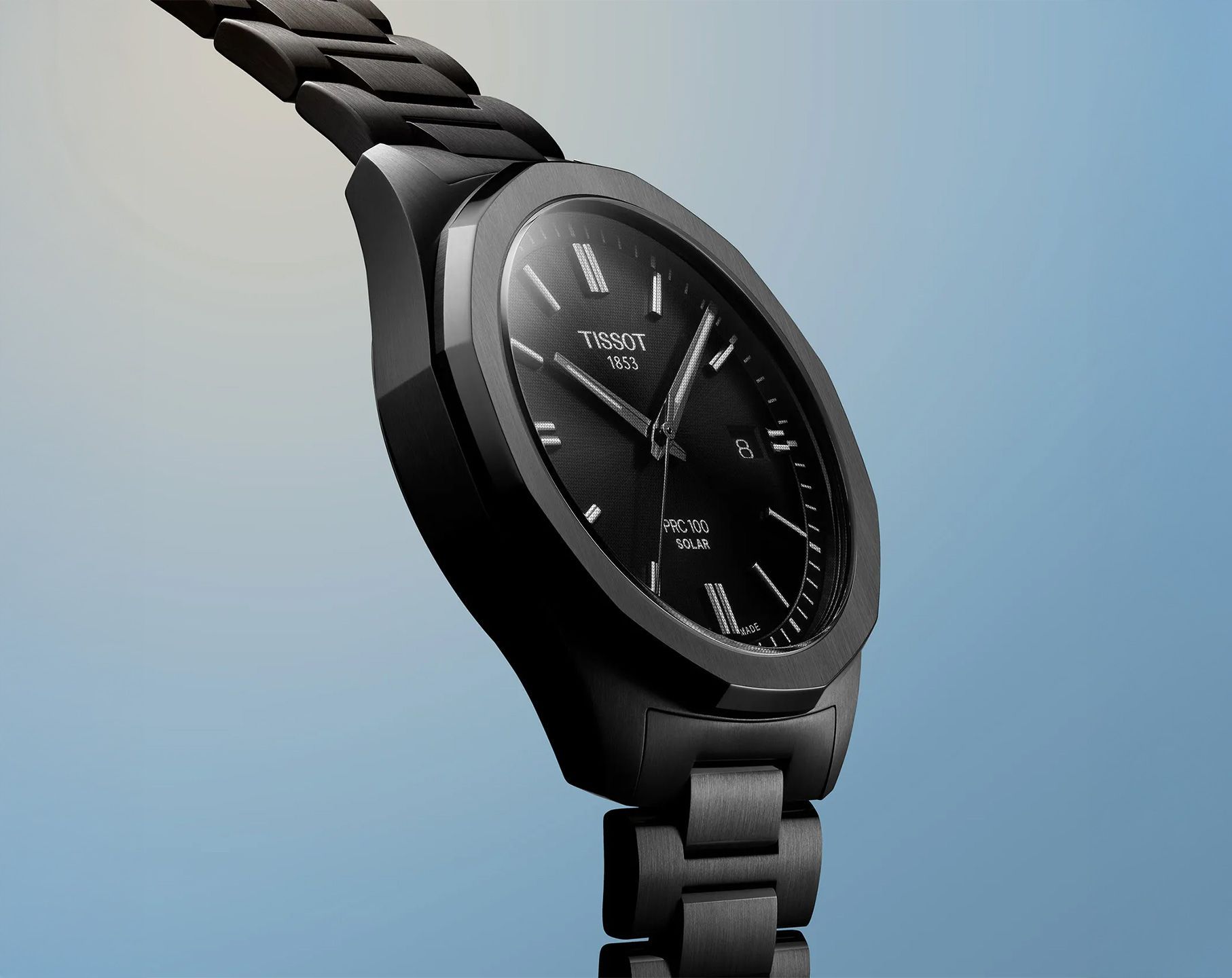 Tissot T-Classic Tissot PRC 100 Black Dial 39 mm Solar Powered Watch For Men - 4