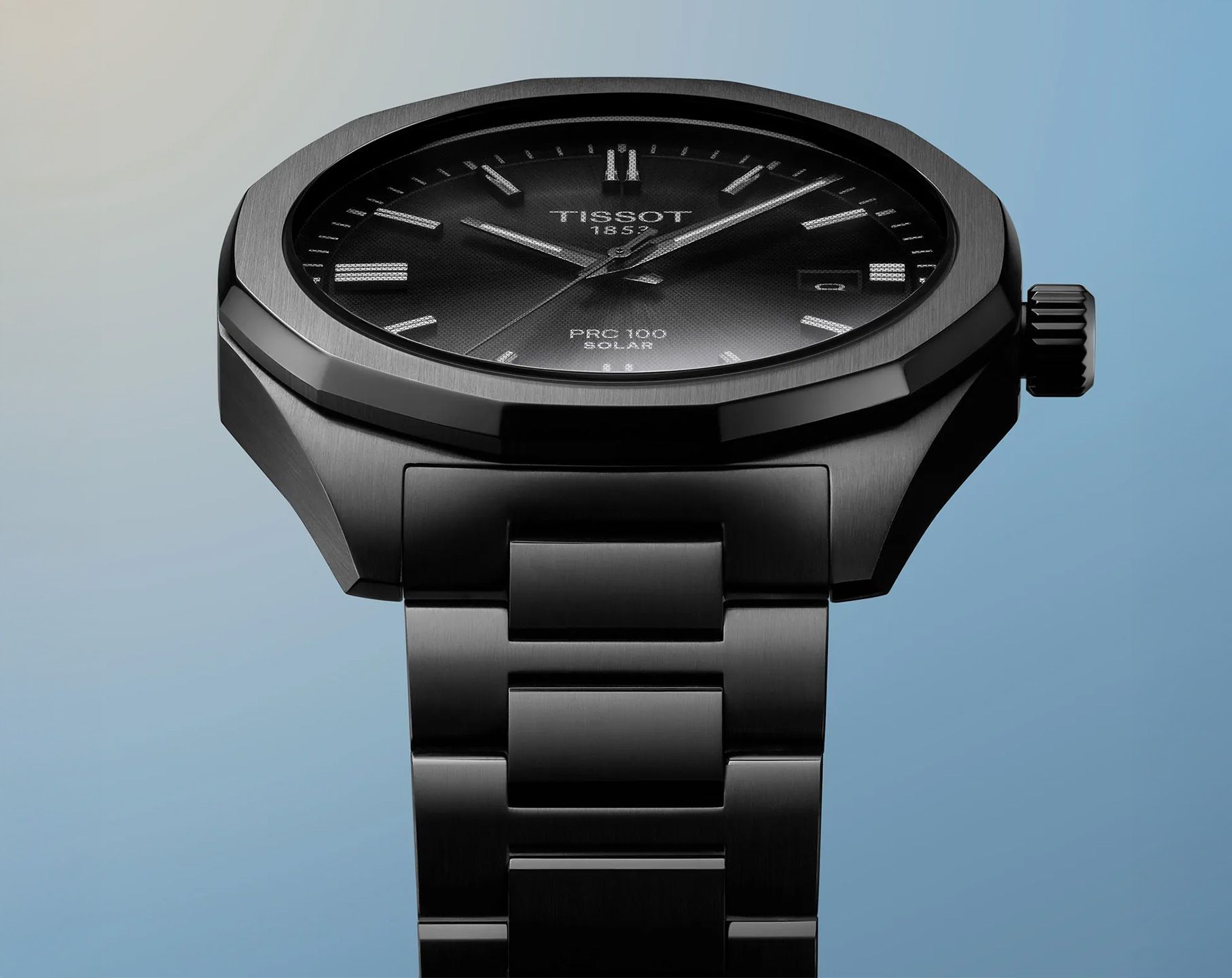 Tissot T-Classic Tissot PRC 100 Black Dial 39 mm Solar Powered Watch For Men - 5