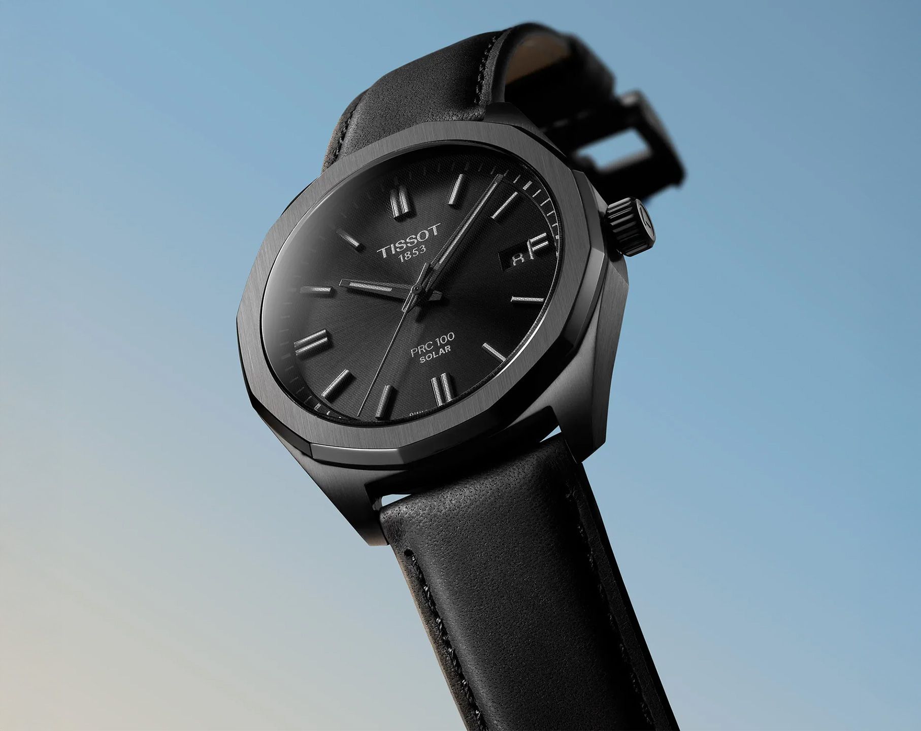 Tissot T-Classic Tissot PRC 100 Black Dial 39 mm Solar Powered Watch For Men - 4