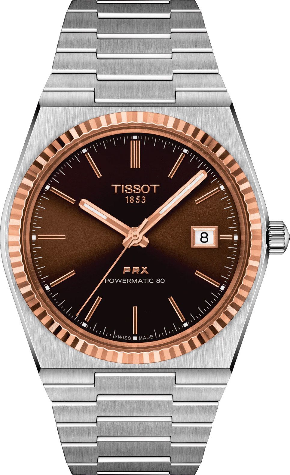 Tissot T-Classic Tissot PRX Black & Brown Dial 40 mm Automatic Watch For Men - 1