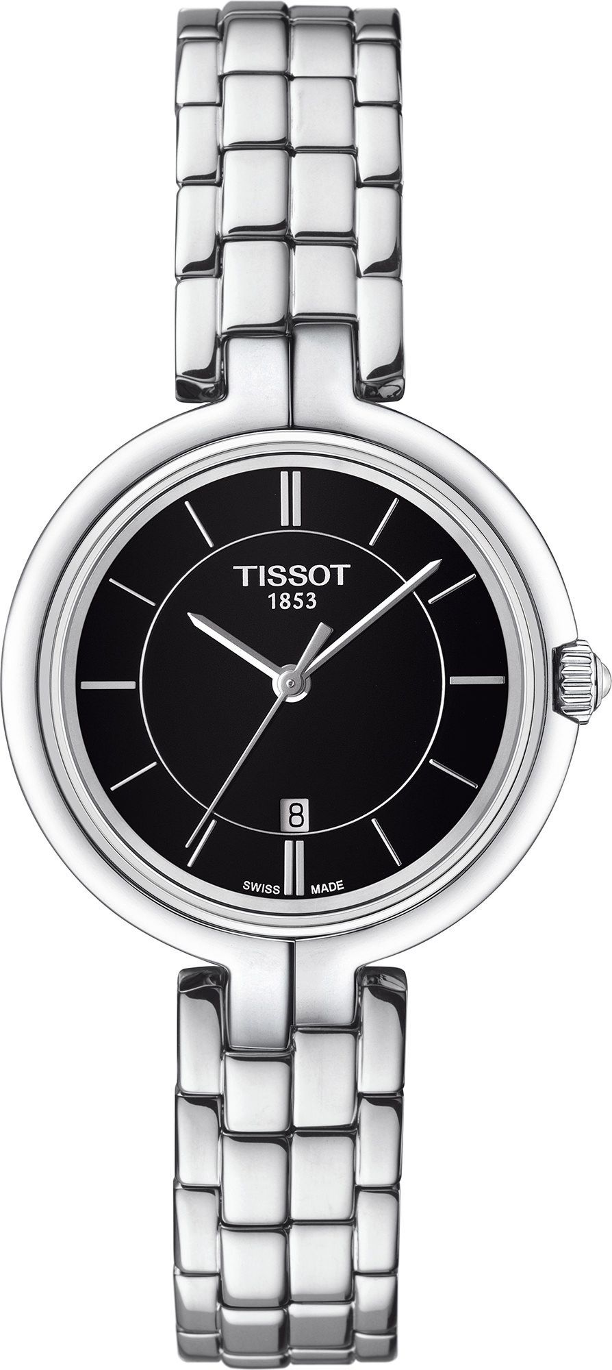 Tissot T-Lady Flamingo Black Dial 26 mm Quartz Watch For Women - 1