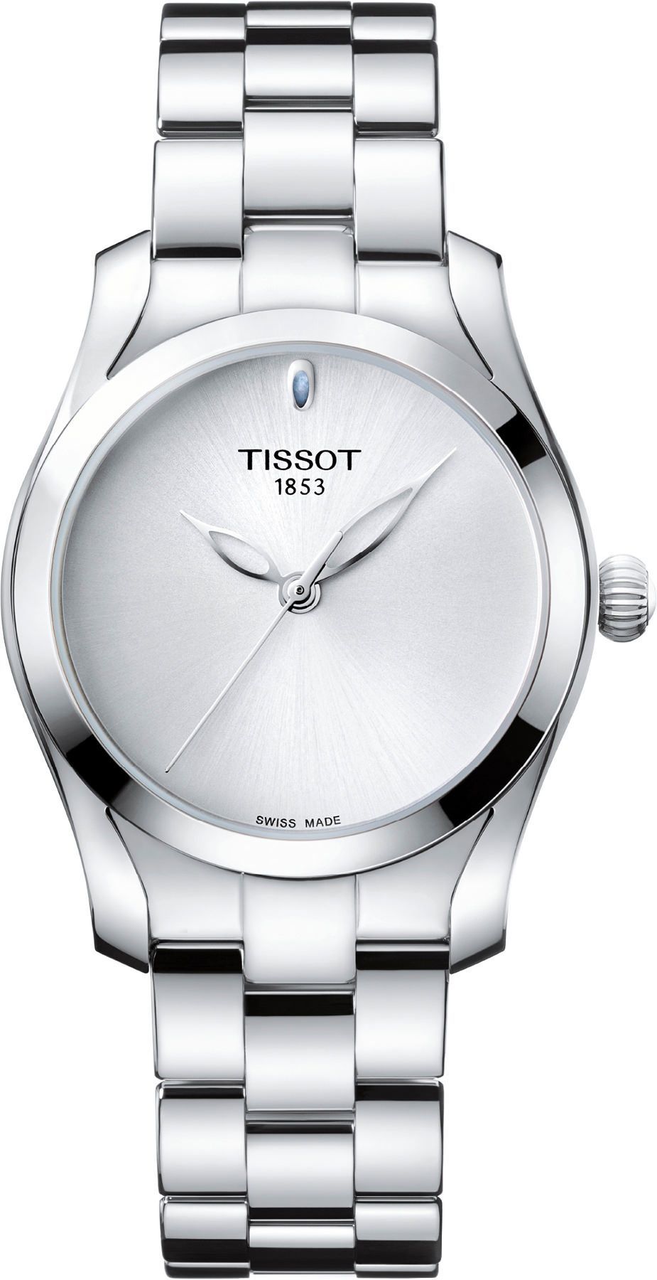 Tissot T-Lady T Wave Silver Dial 30 mm Quartz Watch For Women - 1
