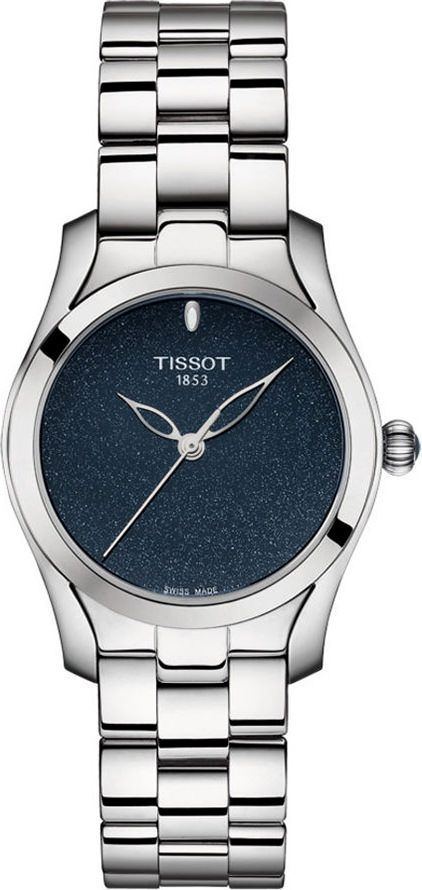Tissot T-Lady T Wave Blue Dial 30 mm Quartz Watch For Women - 1