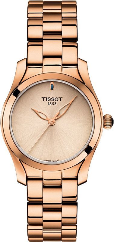 Tissot T-Lady T Wave Rose Gold Dial 30 mm Quartz Watch For Women - 1