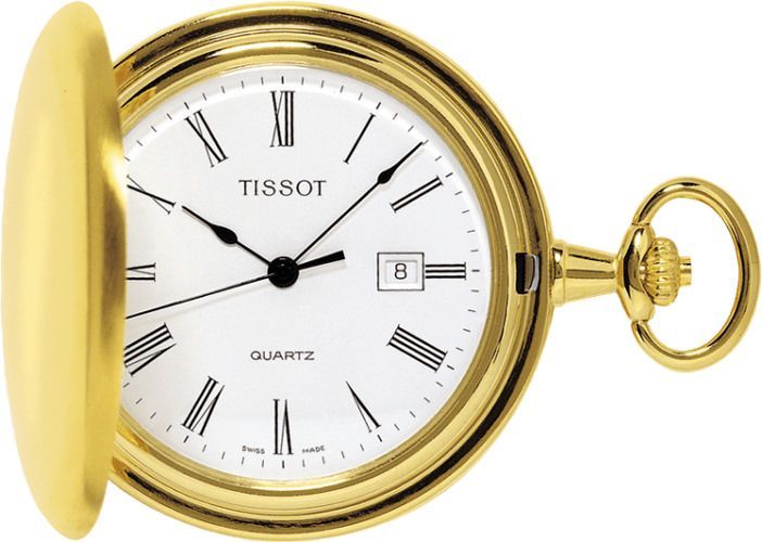 Tissot T-Pocket Savonnette Quartz White Dial 48 mm Quartz Watch For Unisex - 1