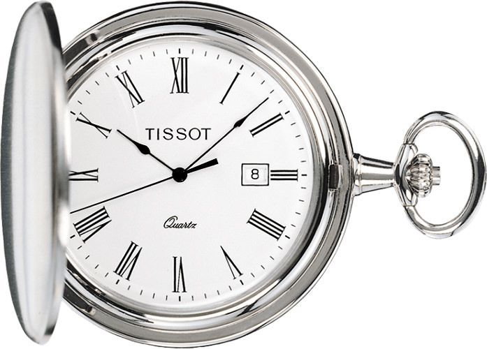 Tissot T-Pocket Savonnette Quartz White Dial 48 mm Quartz Watch For Unisex - 1
