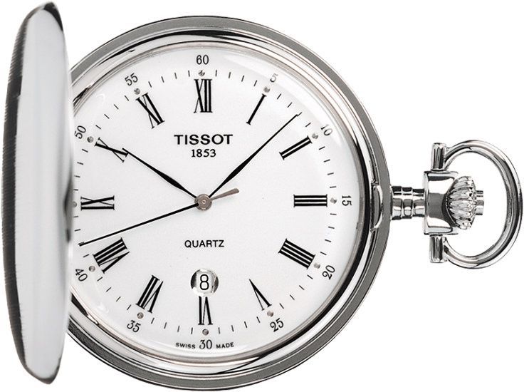 Tissot T-Pocket Savonnette Quartz White Dial 48.5 mm Quartz Watch For Unisex - 1
