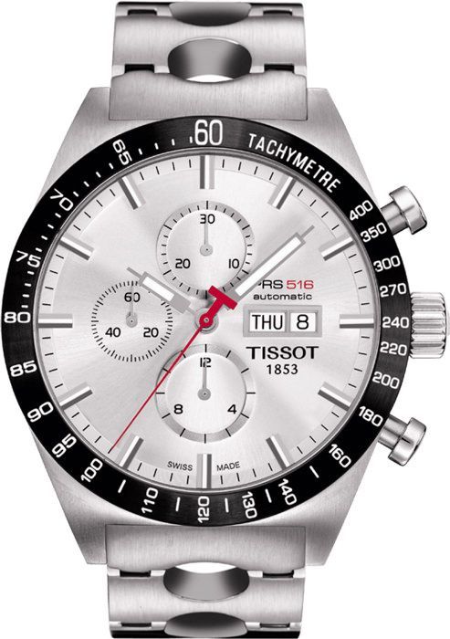 Tissot T-Sport PRS 516 Automatic Chronograph Silver Dial 45 mm Automatic Watch For Men - 1