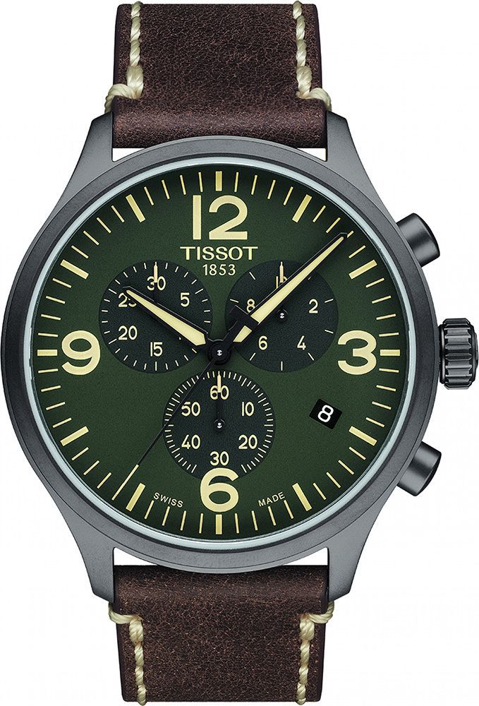 Tissot T-Sport Chrono XL Green Dial 45 mm Quartz Watch For Men - 1